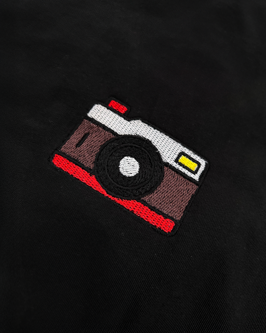 Bavlněná mikina s výšivkou Fotoaparát