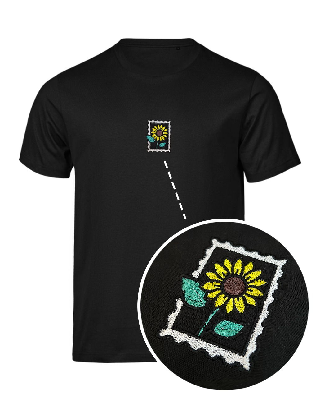 Bavlněné tričko s výšivkou Slunečnice