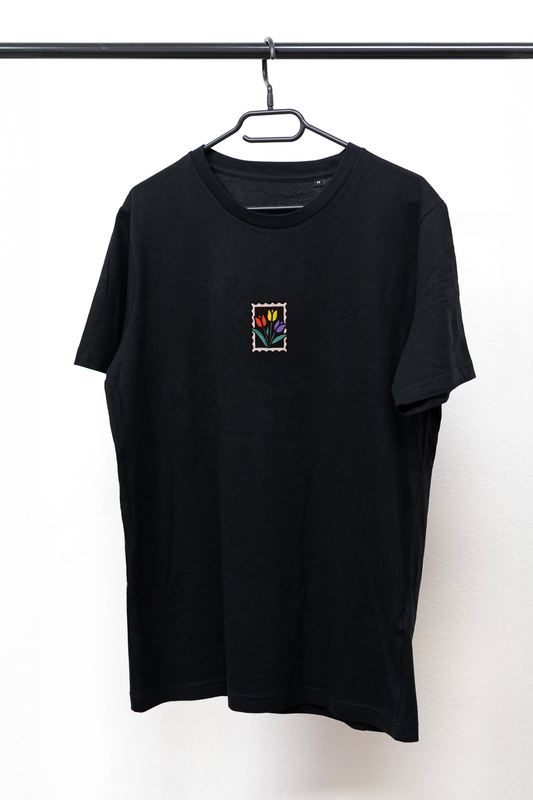 Bavlněné tričko s výšivkou Tulipány