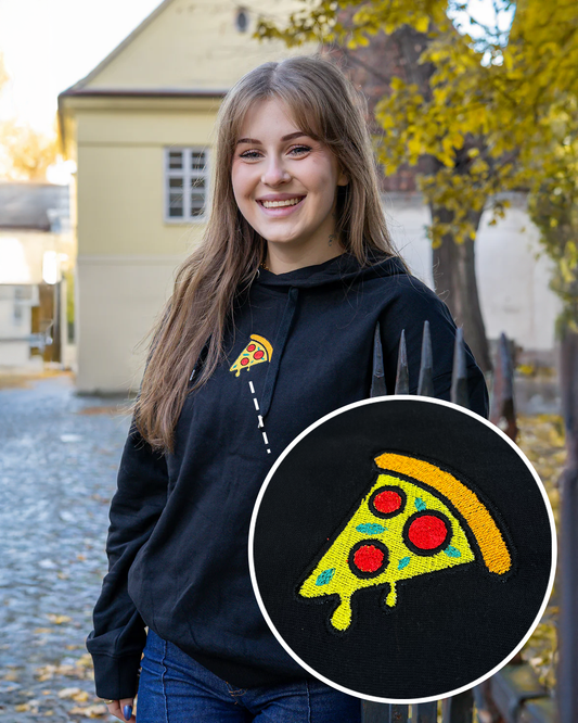 Bavlněná mikina s výšivkou Pizza