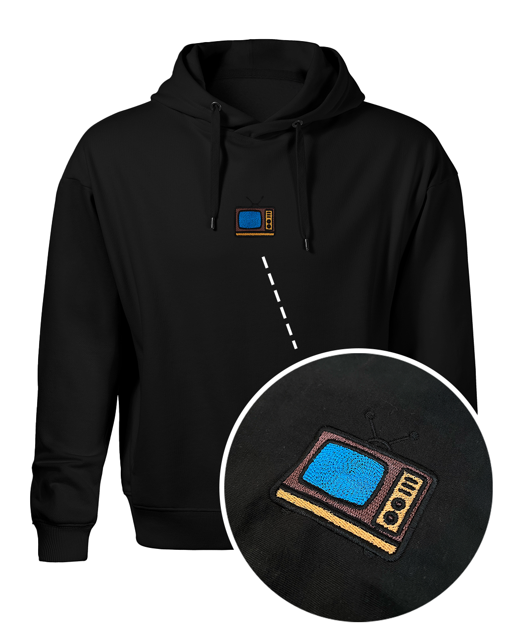 Bavlněná mikina s výšivkou Televize