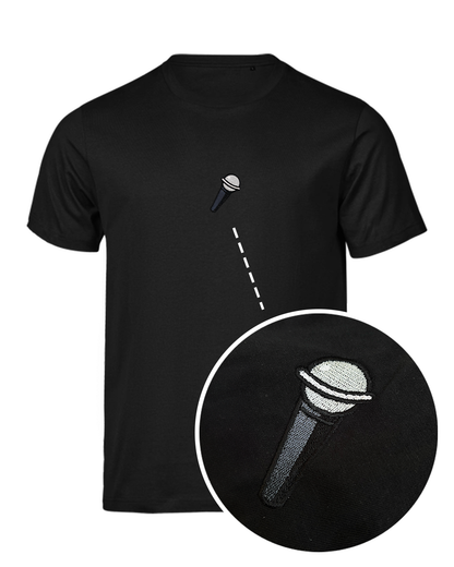 Bavlněné tričko s výšivkou Mikrofon