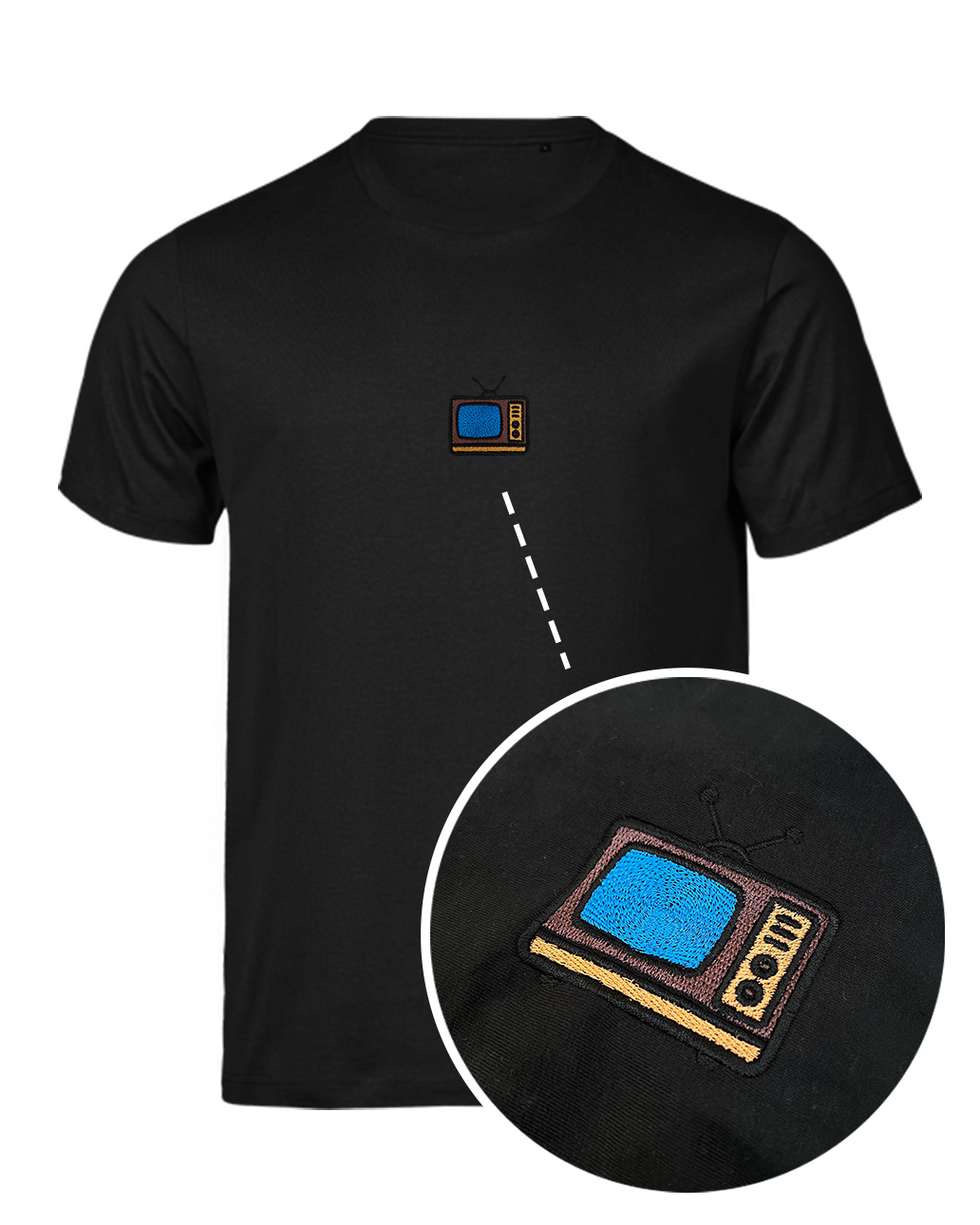 Bavlněné tričko s výšivkou Televize