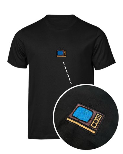 Bavlněné tričko s výšivkou Televize