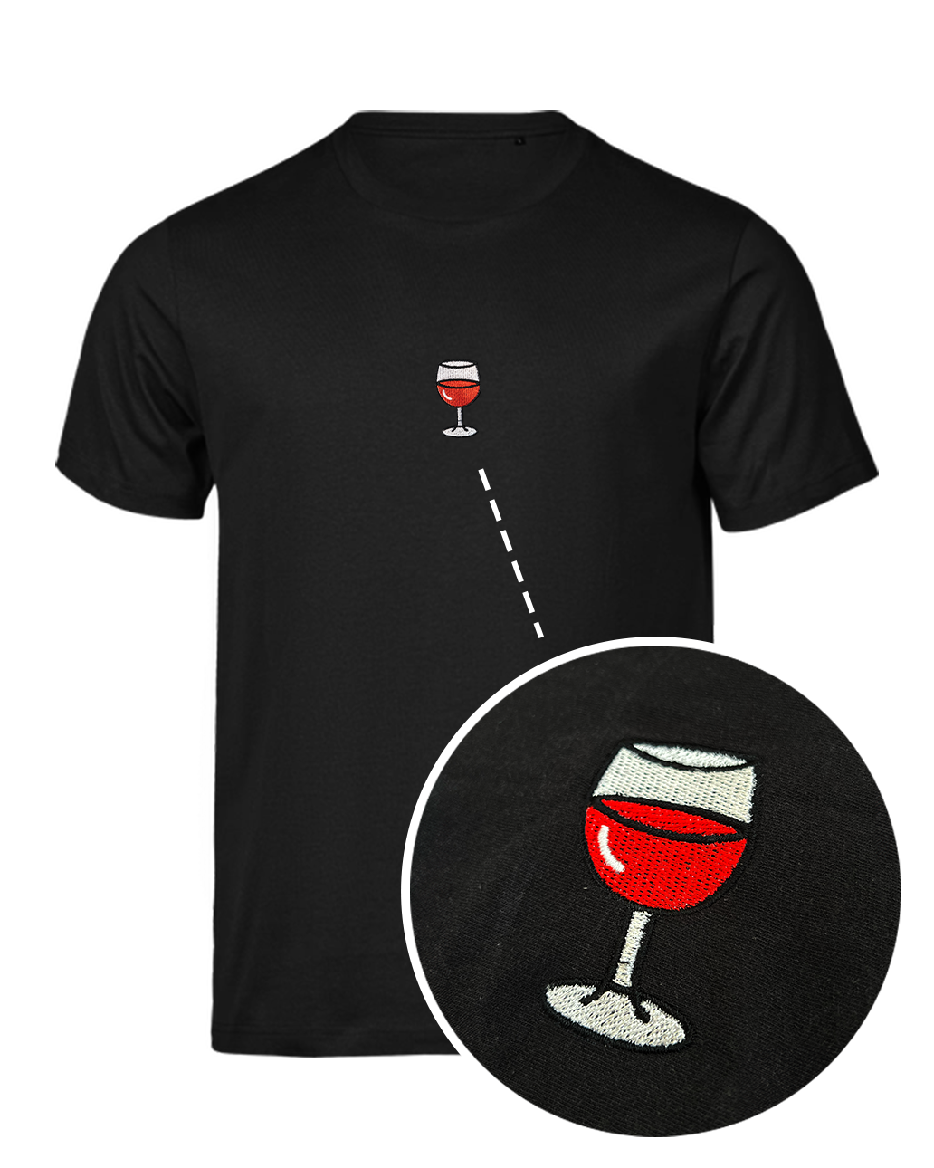 Bavlněné tričko s výšivkou Víno