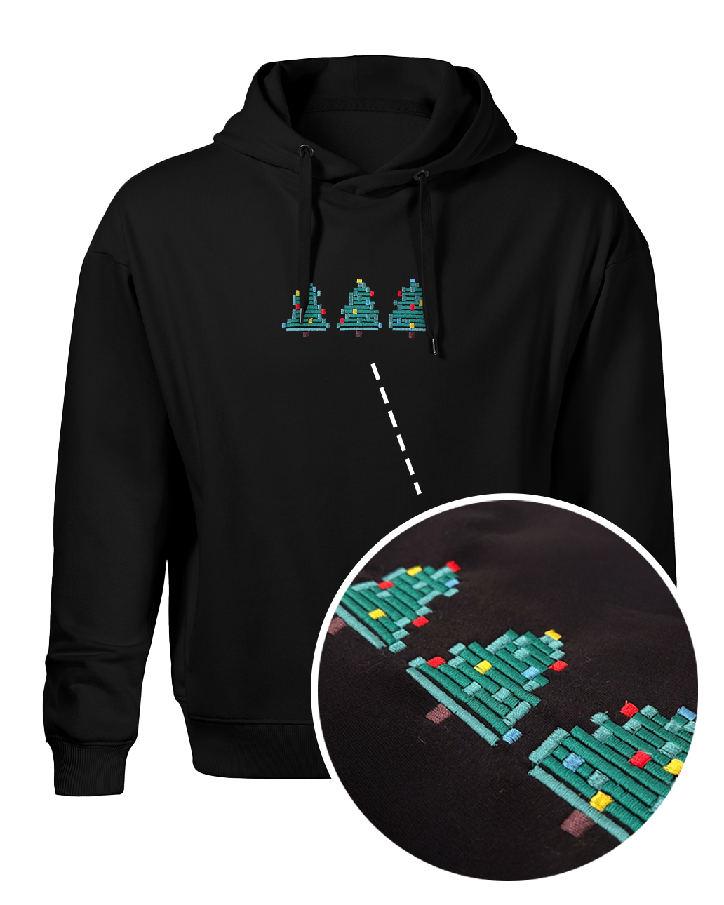 Bavlněná mikina s výšivkou Pixel Trees