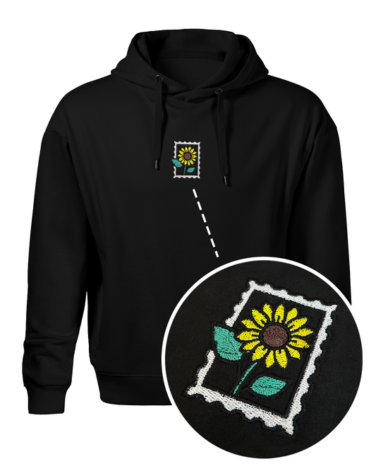 Bavlněná mikina s výšivkou Slunečnice