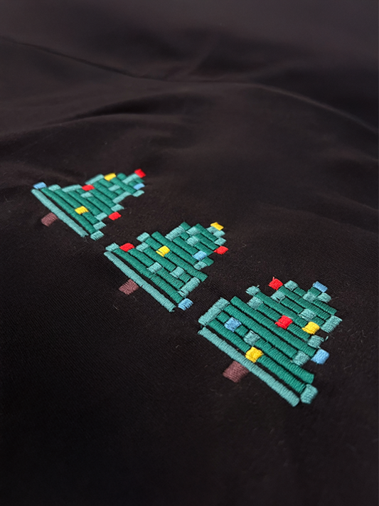 Bavlněné tričko s výšivkou Pixel Trees