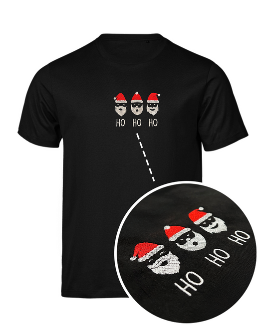 Bavlněné tričko s výšivkou Ho Ho Ho