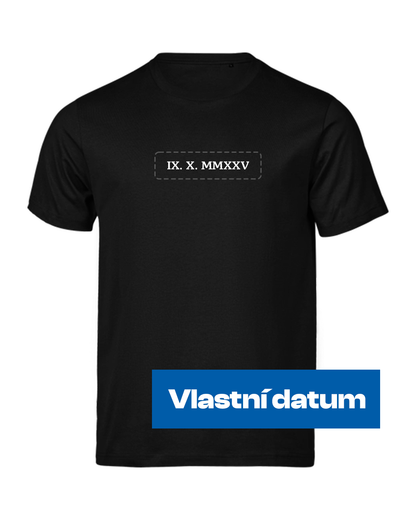 Bavlněné tričko s datem v římských číslech