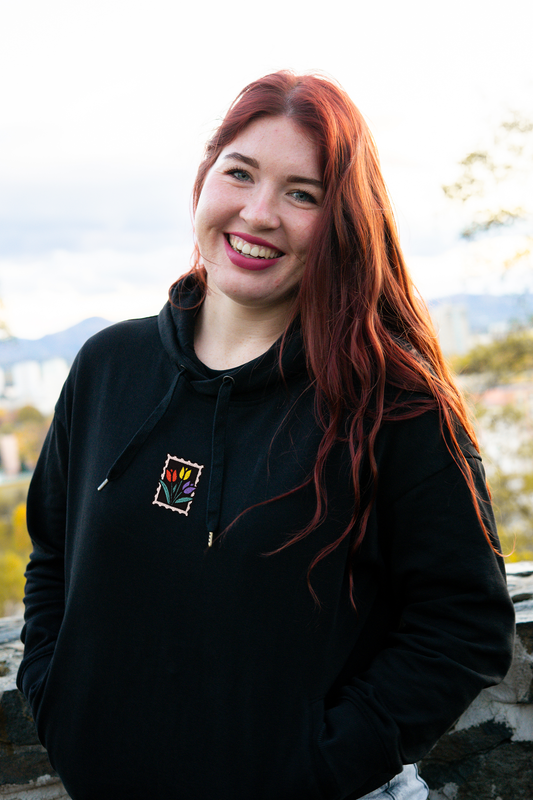 Bavlněná mikina s výšivkou Tulipány