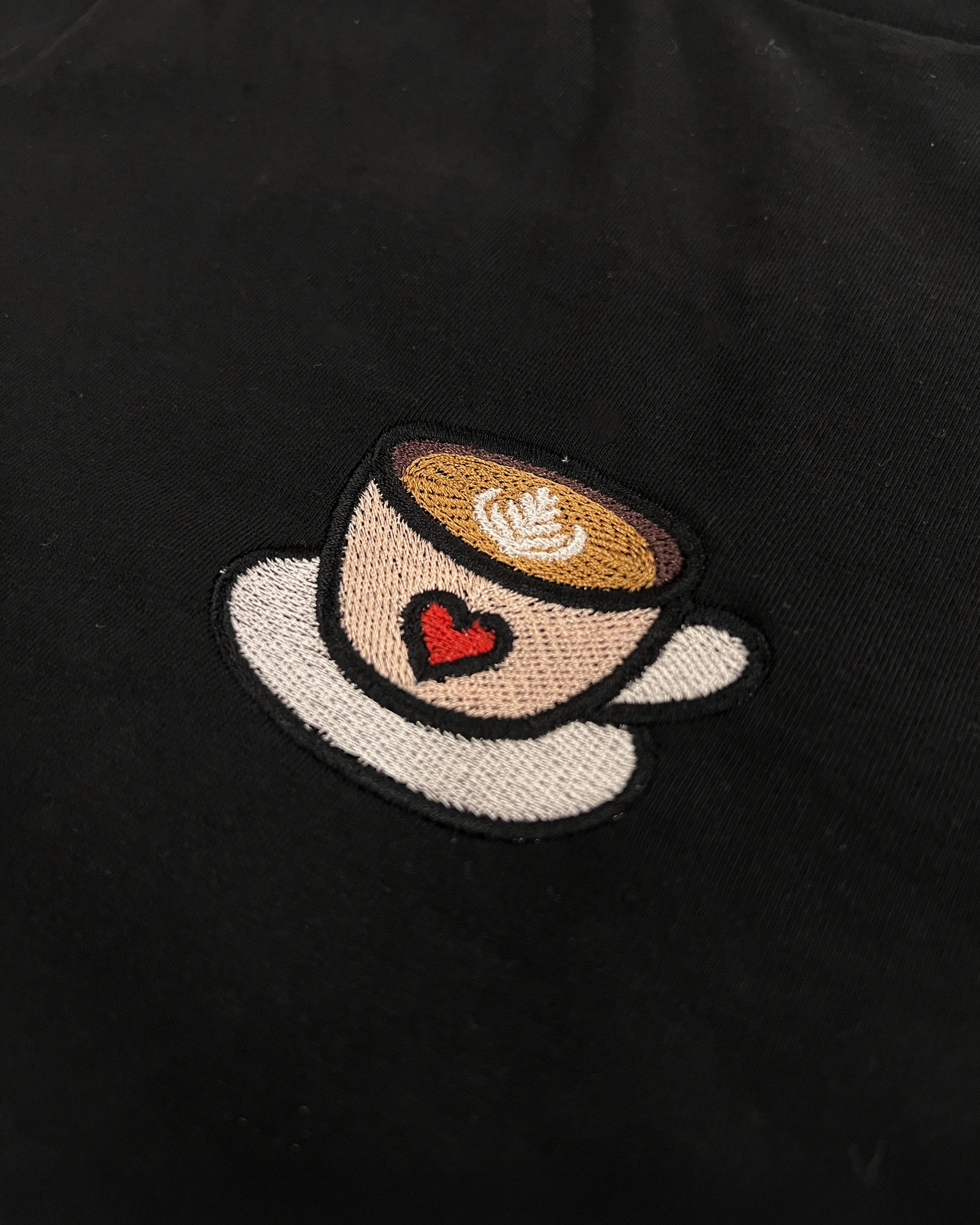 Bavlněná mikina s výšivkou Šálek kávy