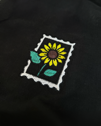 Bavlněná mikina s výšivkou Slunečnice