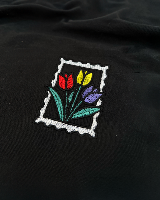 Bavlněná mikina s výšivkou Tulipány