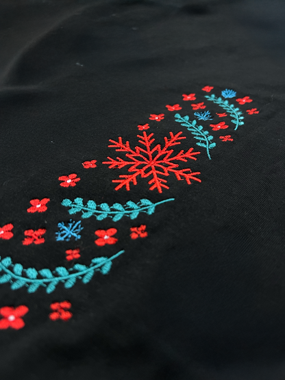 Bavlněné tričko s výšivkou Vánoční harmonie