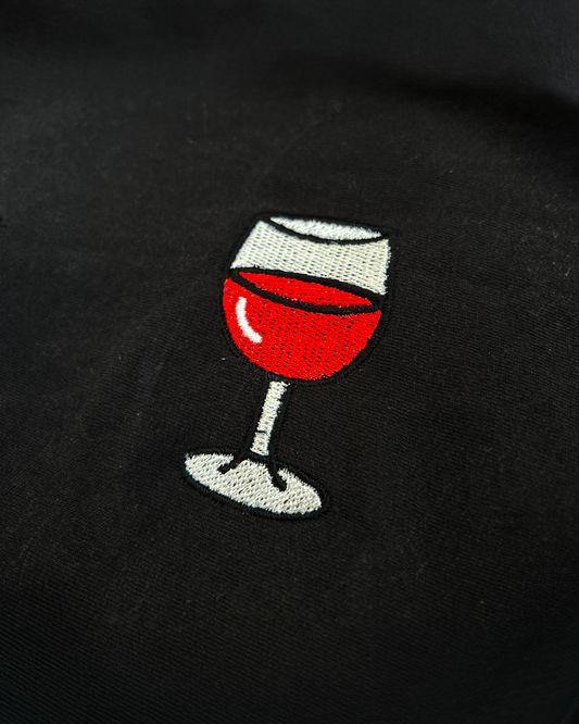 Bavlněná mikina s výšivkou Víno